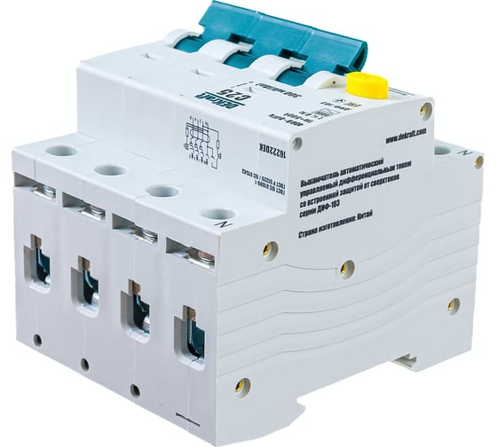 Дифференциальный автомат Dekraft АВДТ 3Р+N 25А 300мА AC С ДИФ-103 6кА 16222DEK