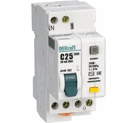 Дифференциальный автомат Dekraft ДИФ102-1N-006А-030-C 16001DEK