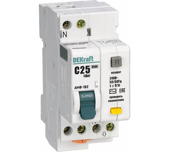 Дифференциальный автомат Dekraft ДИФ102-1N-010А-030-C 16002DEK 1
