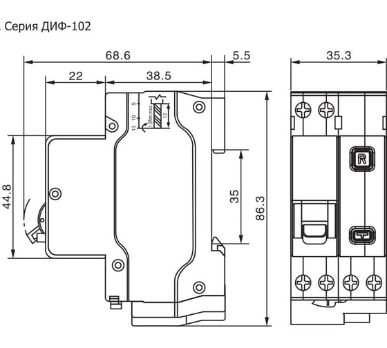 Дифференциальный автомат Dekraft ДИФ102-1N-010А-030-C 16002DEK