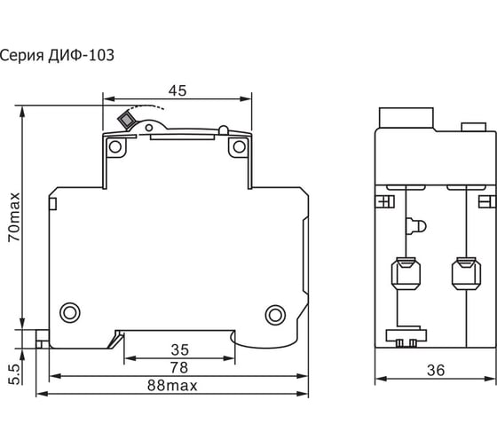 Дифференциальный автомат Dekraft ДИФ103-1N-020А-030-C 16014DEK