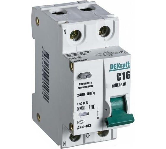 Дифференциальный автомат Dekraft ДИФ103-1N-025А-030-C 16015DEK