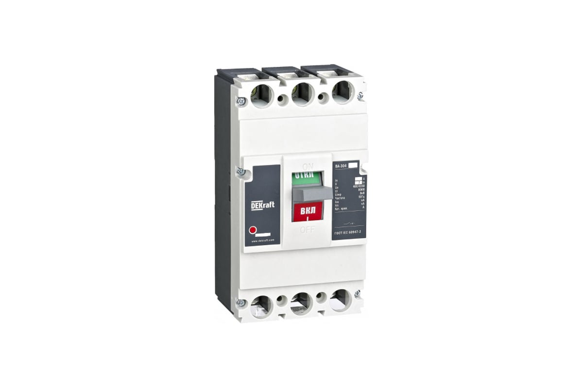 Силовой автоматический выключатель Dekraft ВА-304 L, 3P, 315А, 35кА ...