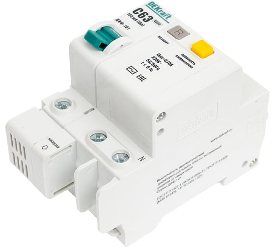 Дифференциальный автомат Dekraft ДИФ101-1N-063А-100-C 15208DEK