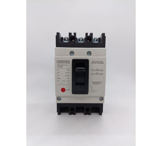 Автоматический выключатель ELCOMTECH в литом корпусе MCCB12F-25-3T63M, 3п 63А 25кА, термо-магнитный УТ-00026426 1