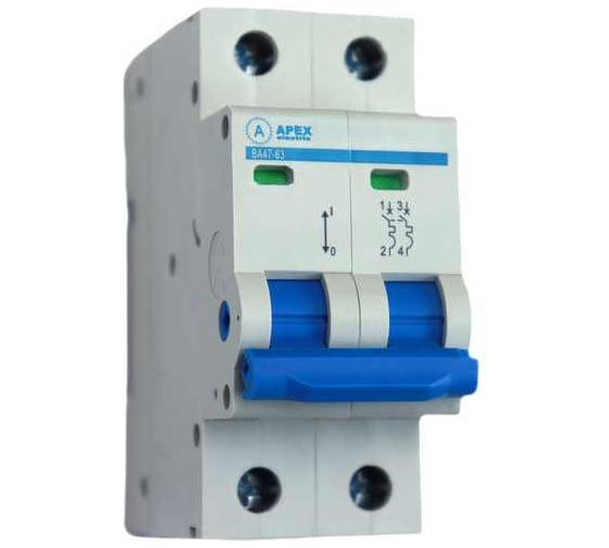 Автоматический выключатель APEX ВА 47-63 2P 32А хар. D 6кА PROFF ME213116 1