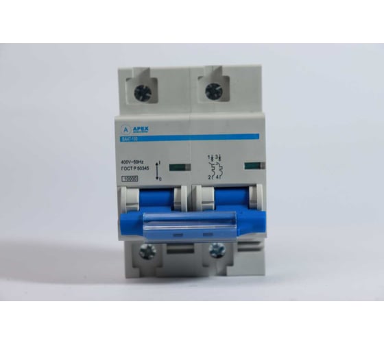 Автоматический выключатель APEX BA 47-100 2P 80А характеристика D 10kA PROFF ME21057