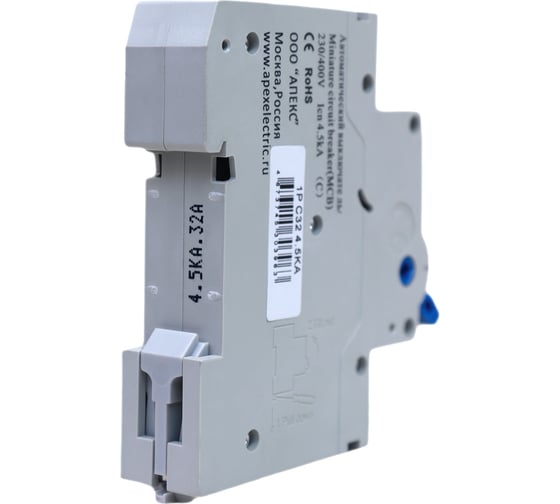 Автоматический выключатель APEX ВА 47-29 1P, 6А, характеристика C, 4,5кА, BASE ME21223