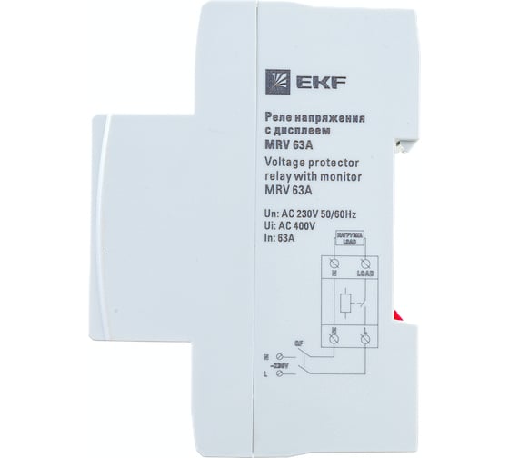 Реле напряжения с дисплеем EKF MRV, 63A PROxima MRV-63A