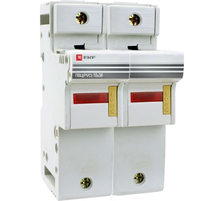 Предохранитель-разъединитель для ПВЦ EKF 10x38 2P с индикацией pr-10-38-2