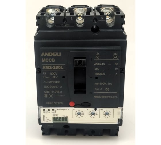 Автоматический выключатель ANDELI  AM2-250L-2.3SE 250А (100А-250А) 36кА электронный расцепитель артикул ADL06-1217 1