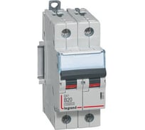 Автоматический выключатель Legrand DX³ 10000, 16 кА, тип характеристики B, 2П, 230/400 В~, 20 А, 2 модуля 408943