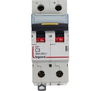 Автоматический выключатель Legrand DX³ 10000, 16 кА, DC 250 В, 2 защищенных полюса, 3 А, 2 модуля 409563