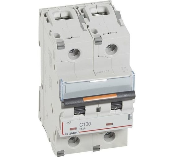 Автоматический выключатель Legrand DX3, 2П, C100, 25кА 409776