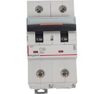 Автоматический выключатель Legrand DX³ 25 кА, тип характеристики С, 2П, 230/400 В~, 50 А, 3 модуля 409773