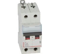 Автоматический выключатель Legrand DX³ 10000, 16 кА, тип характеристики С, 2П, 230/400 В~, 25 А, 2 модуля 409204