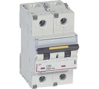 Автоматический выключатель Legrand DX³ 10000, 16 кА, тип характеристики С, 2П, 230/400 В~, 80 А, 3 модуля 409228