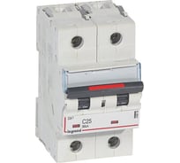 Автоматический выключатель Legrand DX³ 36 кА, тип характеристики С, 2П, 230/400 В~, 25 А, 3 модуля 410010