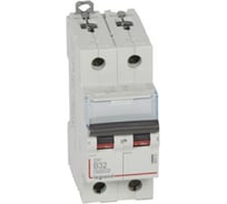 Автоматический выключатель Legrand DX³ 6000 10 кА, тип характеристики B, 2П, 230/400 В~, 32 А, 2 модуля 407512
