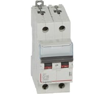 Автоматический выключатель Legrand DX³ 6000 10 кА, тип характеристики D, 2П, 230/400 В~, 16 А, 2 модуля 408031