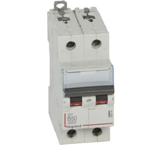 Автоматический выключатель Legrand DX³ 6000 10 кА, тип характеристики B, 2П, 230/400 В~, 50 А, 2 модуля 407514 1