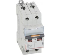 Автоматический выключатель Legrand DX³ MA 25 кА, тип характеристики MA, 2П, 230/400 В~, 25 А, 2 модуля 409873