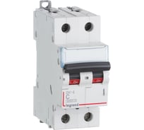 Автоматический выключатель Legrand DX³E 6000 6 кА, тип характеристики C, 2П, 230/400 В~, 4 А, 2 модуля 407273