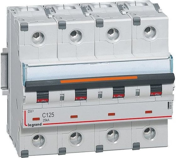 Автоматический выключатель Legrand DX3 4П C125 25кА 409803 1