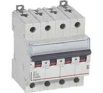 Автоматический выключатель Legrand DX³ 10000 16 кА тип характеристики B 4П 400 В~ 10 А 4 модуля 409063