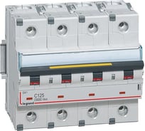 Автоматический выключатель Legrand DX³ 10000 16 кА тип характеристики С 4П 400 В~ 125 А 6 модулей 409364