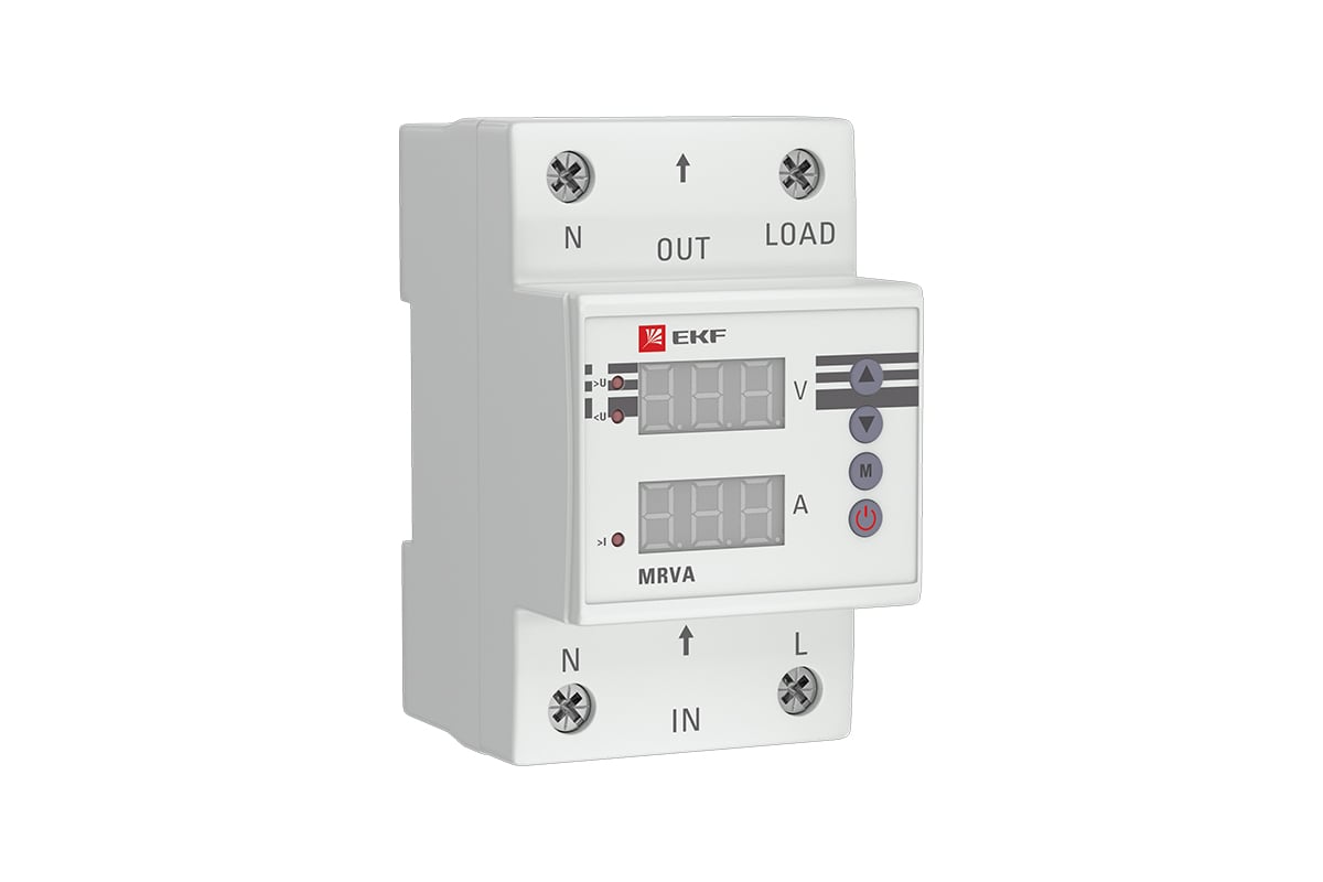 Реле напряжения и тока с дисплеем EKF MRVA, 25A PROxima MRVA-25A - выгодная  цена, отзывы, характеристики, фото - купить в Москве и РФ