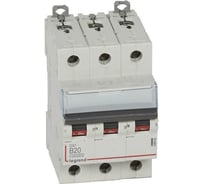 Автоматический выключатель Legrand DX³ 10000 16 кА тип характеристики B 3П 400 В~ 20 А 3 модуля 408992