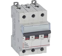 Автоматический выключатель Legrand DX³ 10000 16 кА тип характеристики B 3П 400 В~ 40 А 3 модуля 408995