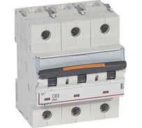 Автоматический выключатель Legrand DX³ 25 кА тип характеристики С 3П 400 В~ 63 А 4,5 модуля 409787