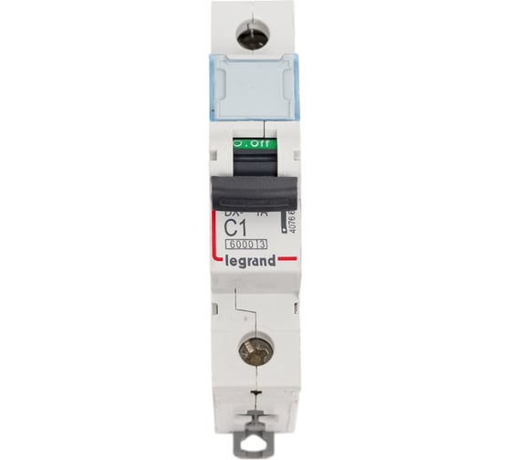 Автоматический выключатель Legrand DX³ 6000 10 кА тип характеристики C 1П 230/400 В~ 1 А 1 модуль 407662