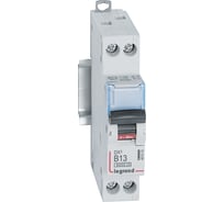 Автоматический выключатель Legrand DX³ 6000 10 кА тип характеристики B 1П+Н 230/400 В~ 13 А 1 модуль 407474