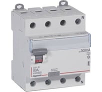 Выключатель дифференциального тока Legrand DX³ID 4П 400 В~ 80 А тип A 300 мА 4 модуля 411782
