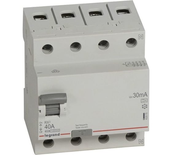 ВДТ Legrand RX3  30мА 40А 4П A 402075 1