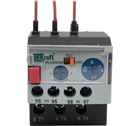 Тепловое реле перегрузки Dekraft РТ03-09-18-0.50A-0.70A 23105DEK