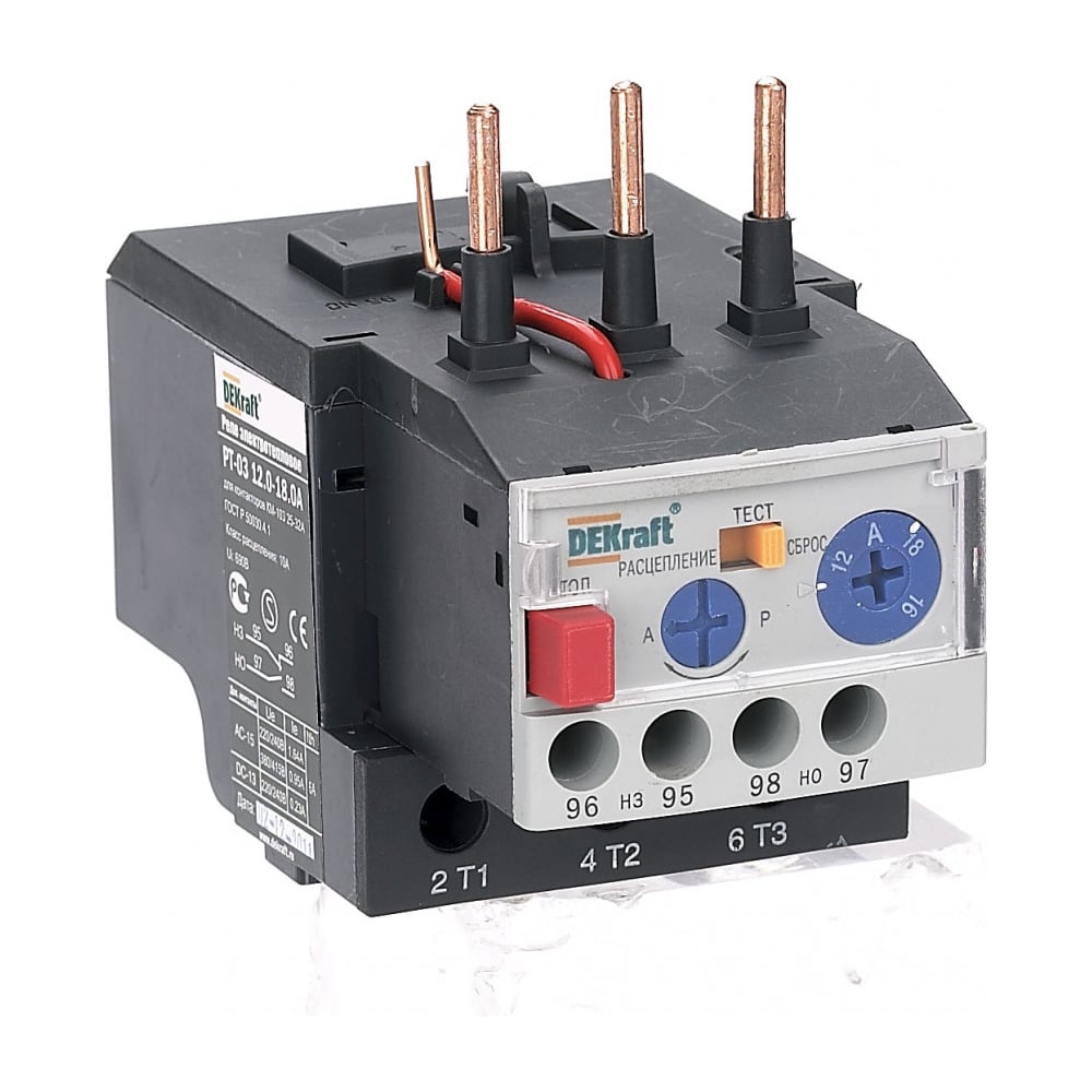 Тепловое реле перегрузки Dekraft РТ03-25-32-9.00A-12.0A 23119DEK ...