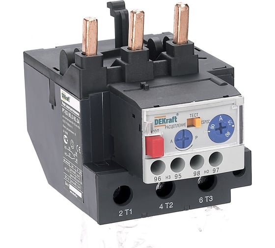 Тепловое реле перегрузки Dekraft РТ03-40-95-55.0A-70.0A 23128DEK