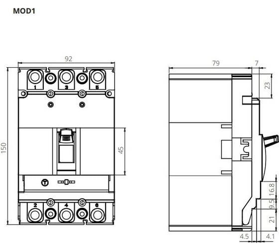 Автоматический выключатель iskra в литом корпусе MOD1-3NL-80 УТ-00033727