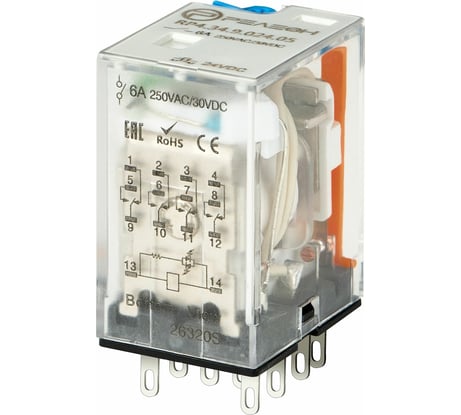Промежуточное реле РЕЛЕОН 4 перекидных контакта 6А 24В DC RP434902405