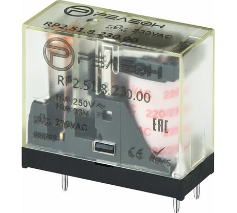 Промежуточное реле РЕЛЕОН 1 перекидной контакта 8А 230В AC RP251823000