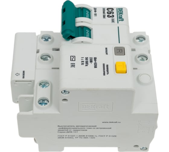 Дифференциальный автомат Dekraft ДИФ101-2P-063A-300-C 15042DEK