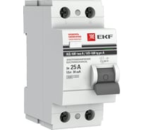Устройство защитного отключения EKF ВД-100 2P 25А 30мА электро-механический, тип А PROxima elcb-2-25-30-em-a-pro
