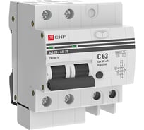 Дифференциальный автомат EKF PROxima АД-2 S, 63А/300мА, характеристика C, AC, 270В, 4,5кА DA2-63-300S-pro