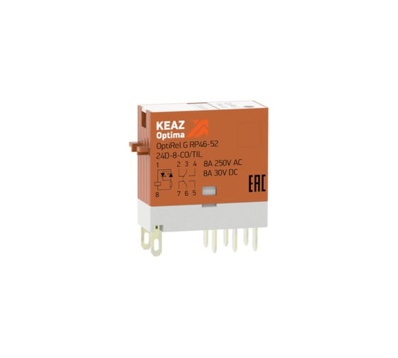 Реле промежуточное КЭАЗ OptiRel G RP46-52-230-8-CO-S/TIL 281053 1