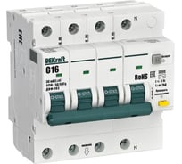 Выключатель автоматический дифференциального тока (АВДТ) DEKraft 3P+N 16А 30мА AC х-ка C ДИФ-103 6кА 16401DEK