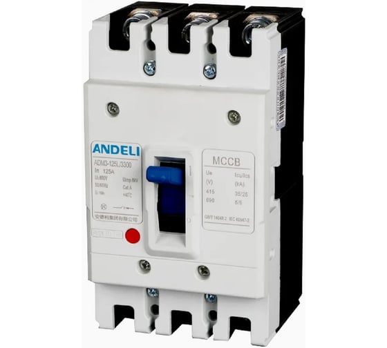 Автоматический выключатель ANDELI ADM3-125L/3P 100A 30kA артикул ADL06-081